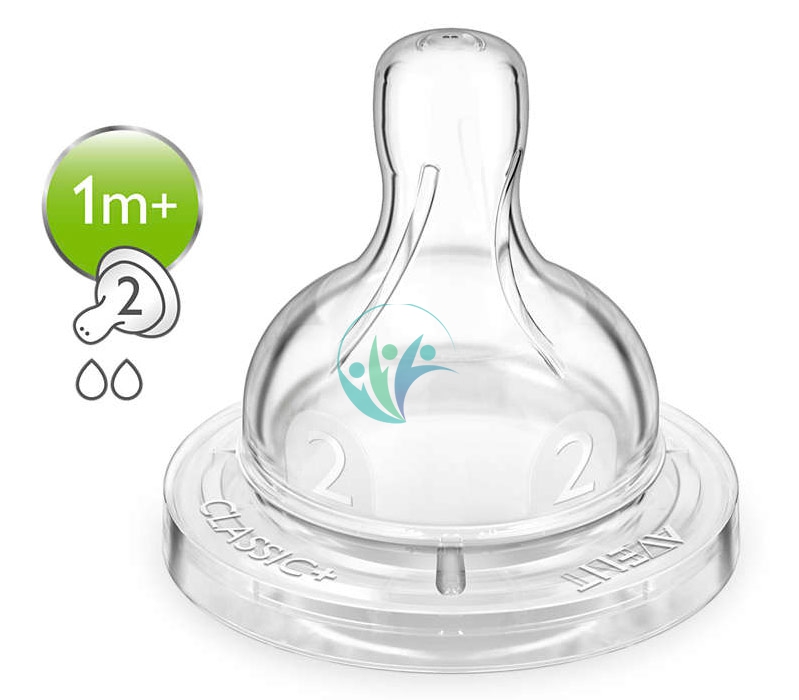 Avent Linea Allattamento Neonato 2 Tettarelle Classic+ Flusso Lento 2 Fori 1m+